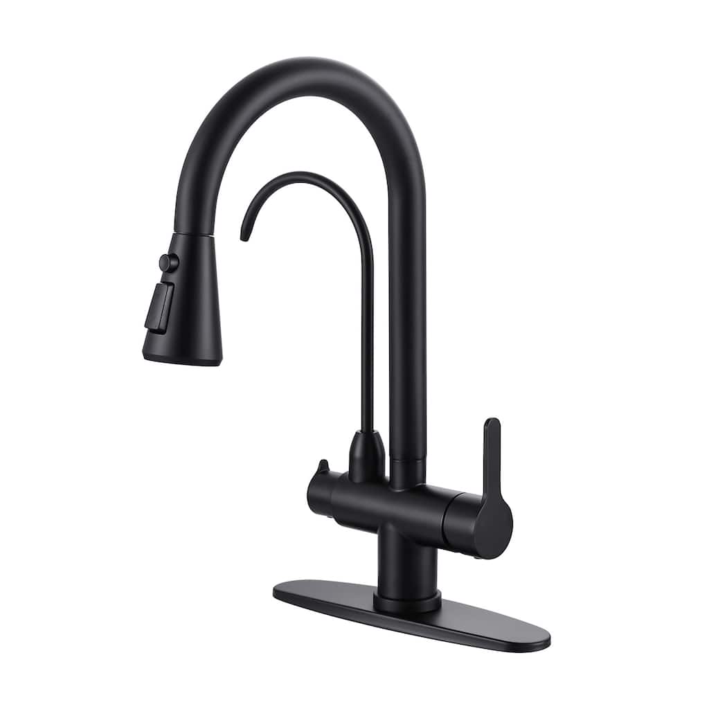 WOWOW 3 Function Pull Down Sprayer kitchen Faucet with Filter Spout