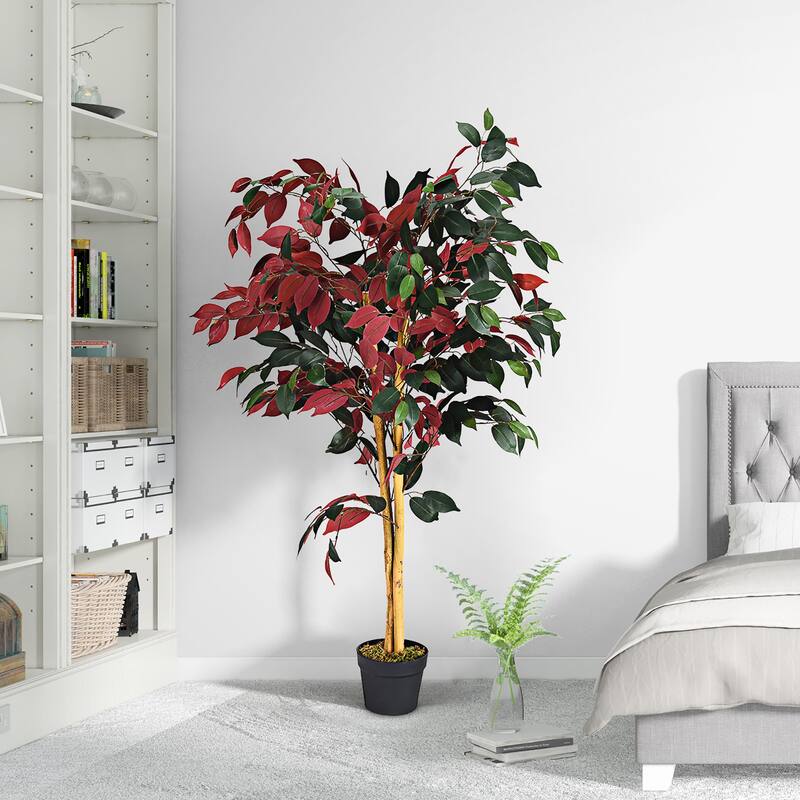 4FT Fake Tree Artificial Greenery Plants Pot Decorative Trees
