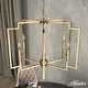 preview thumbnail 1 of 10, Hunter Zoanne 6-Light Modern Geometric Chandelier - Entry, Dining Room - Contemporary, Transitional 24" - Alturas Gold