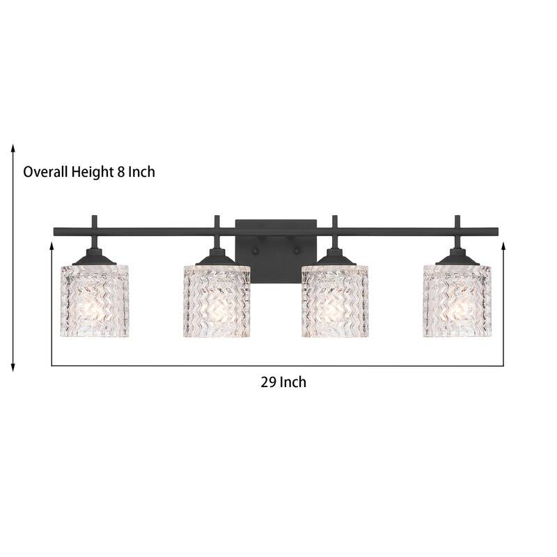 Acroma 4-light Modern Dimmable Bathroom Vanity Light with Art Glass