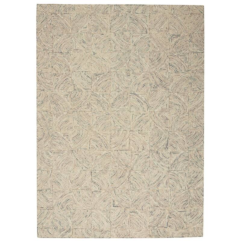 Dujem Power Loomed Geometric Modern Soft Area Rug By HomeRoots - 90' X '60' X '0.5