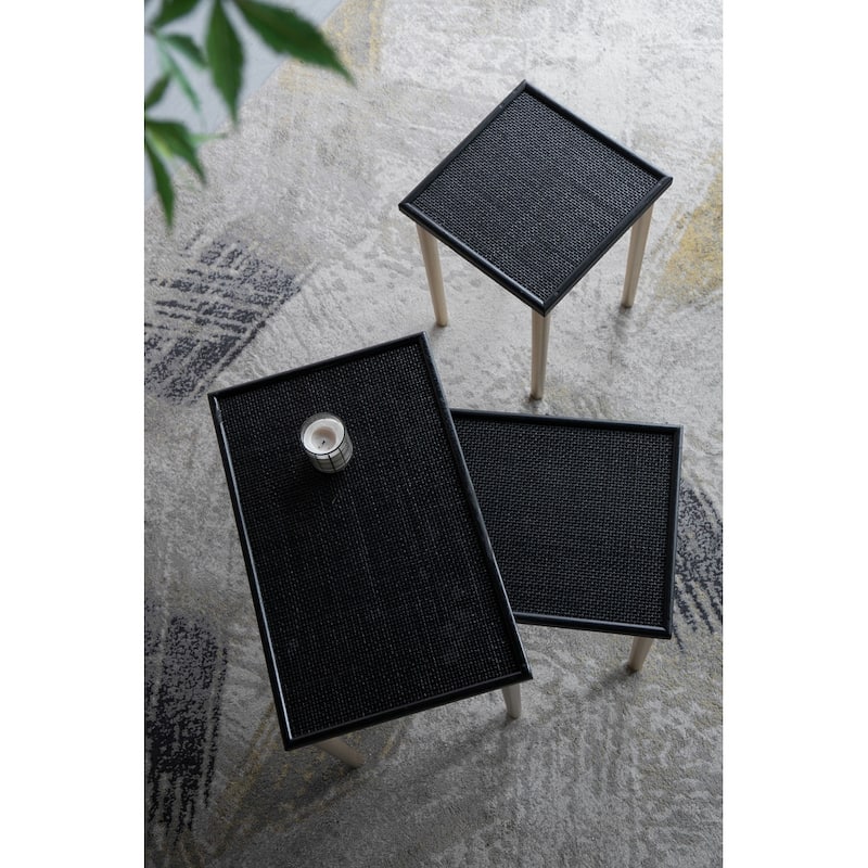 GDFStudio - Set of 3 Boho-Inspired Side Tables - 27.2"