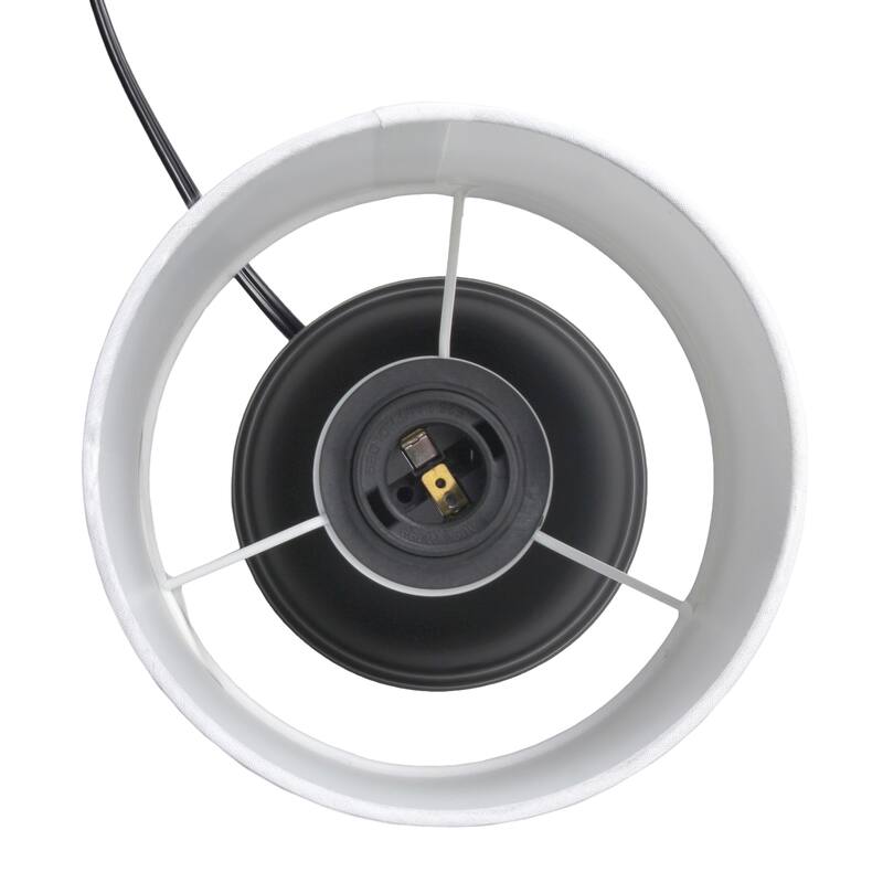 Mini Classic Jar Ceramic Table Lamp with White Drum Shade - 19.5" - Black