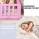 preview thumbnail 3 of 23, Twin Size Kids Floor Bed with Guardrails and Door