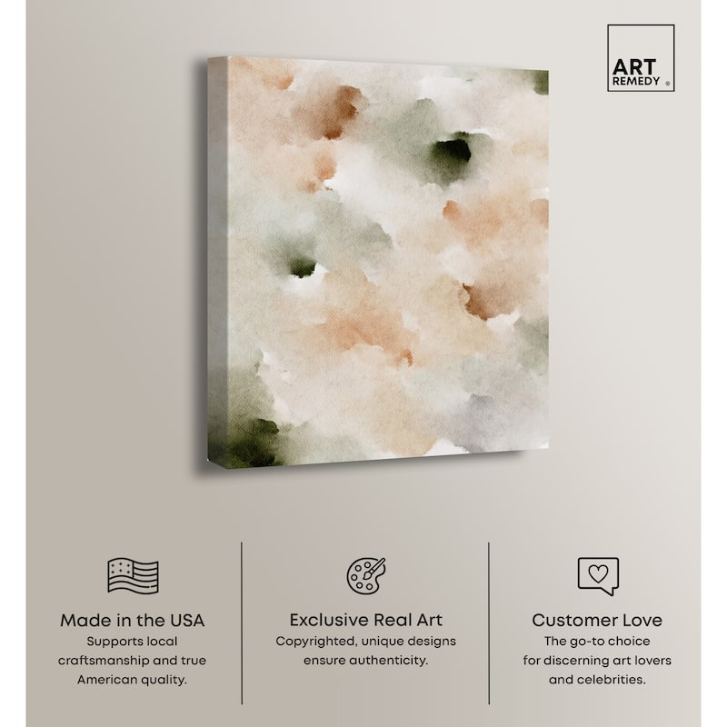 Art Remedy Cotton Balls And Cinnamon Gallery Wrapped Watercolor Boho Abstracts