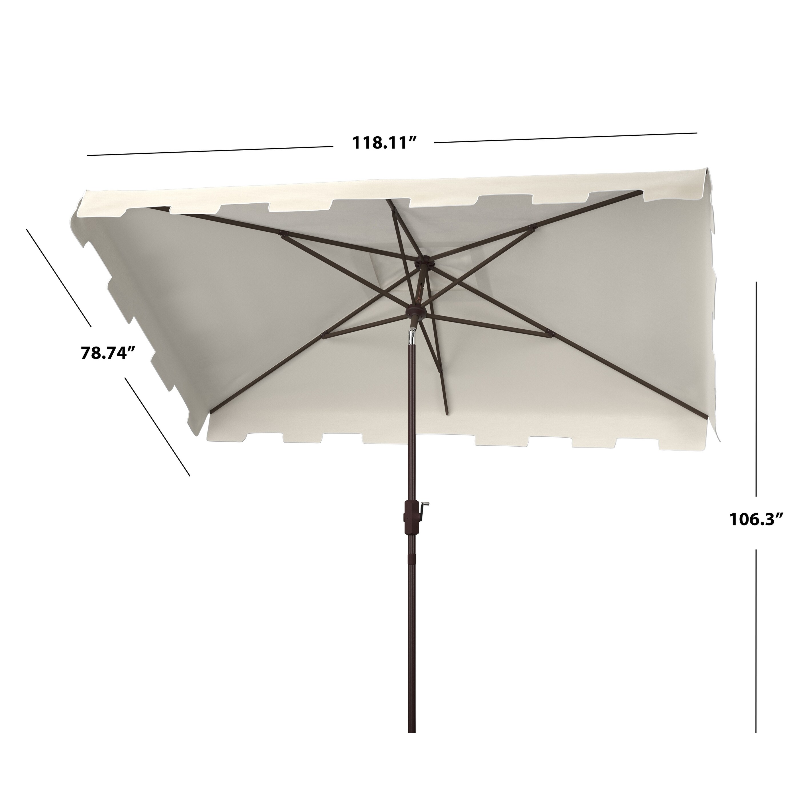 Shop Black Friday Deals On Safavieh Outdoor Living Zimmerman 6 5 X 10 Ft Rectangle Market Umbrella On Sale Overstock 29861587