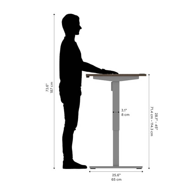 dimension image slide 4 of 8, Upstand 30" x 60" Standing Desk by Bestar
