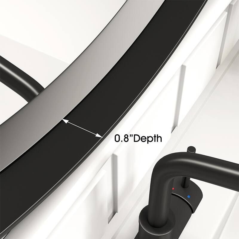 Matte Black Round Bathroom Mirror 30inch, Circle Framed Vanity Mirror