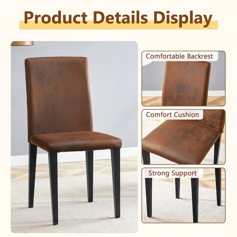 47.3" Round Dining Table Set for 6 with 6 Upholstered Chairs, Double-Layer Storage Dining Table for Home, Dining Room