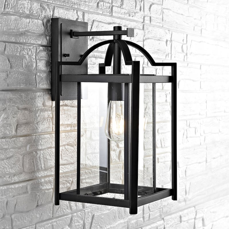 SAFAVIEH Mansooreh Outdoor Wall Lantern - 8.3"x9.5"x16.5" - 8.3" W x 9.5" D x 16.5" H - 8Wx10Dx17H