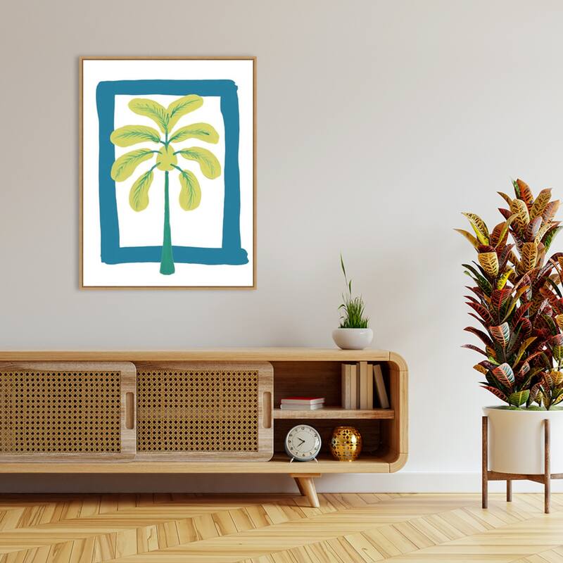 The New Oasis 3 by Bronwyn Baker Framed Canvas Wall Art Print - Sylvie Natural