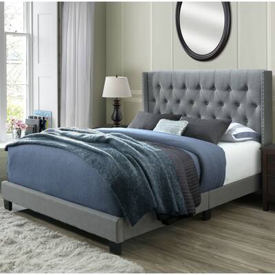 Bardy Button-tufted Wingback Queen Bed