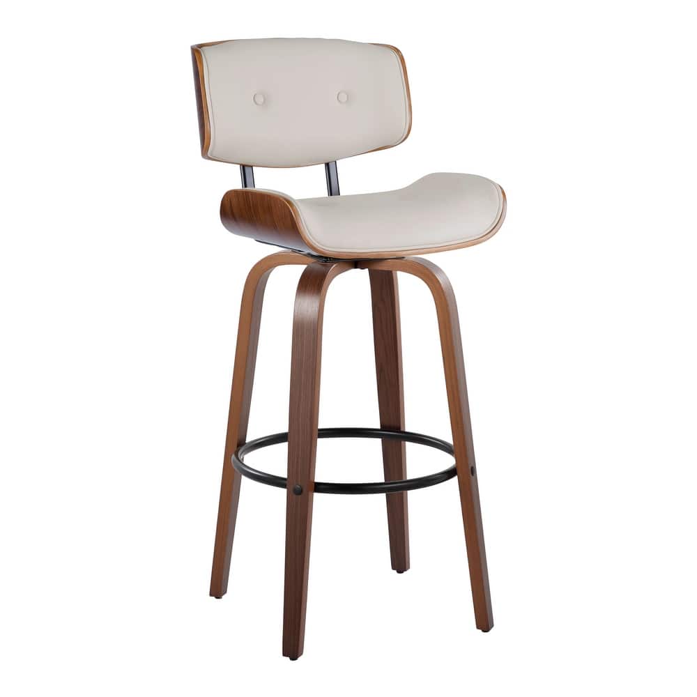 Carson Carrington Leksand 30" Fixed-Height Bar Stool with Bent Wood Legs (Set of 2)