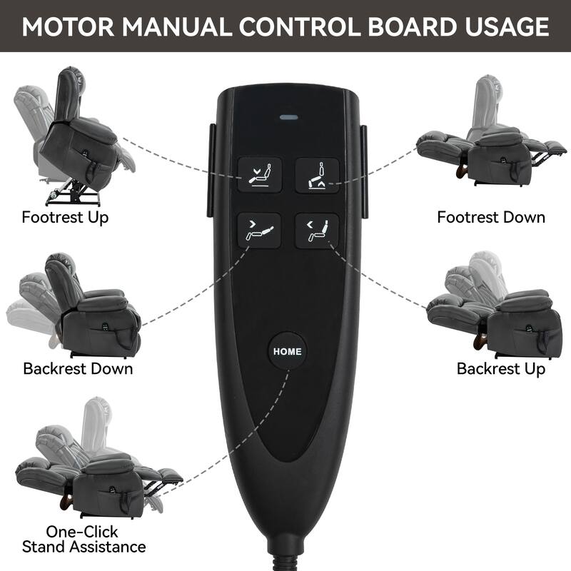 Dual Motor Infinite Position Power Lift Recliner Chair with 8 Point Vibration Massage and Lumbar Heating