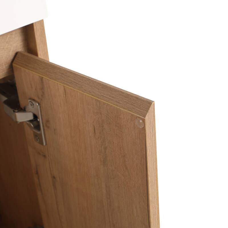 24-Inch Floating Bathroom Vanity with Thick Edge Resin Sink and Soft-Close Doors for Compact Spaces