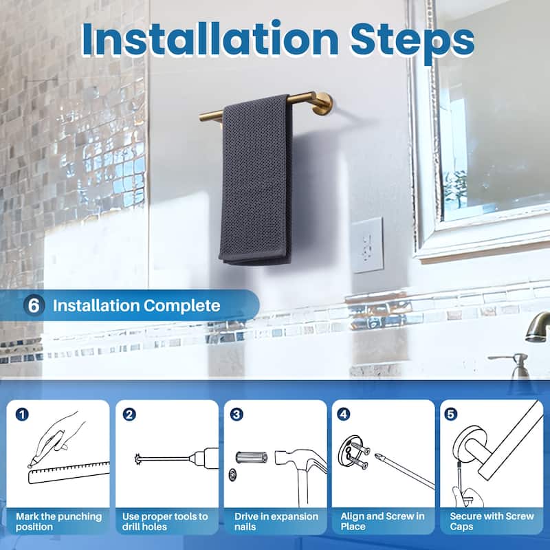 WOWOW Mutiple Length Wall Mounted Stainless Steel Towel Bar