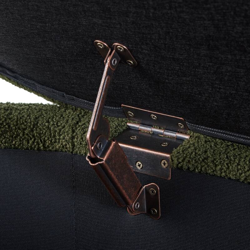 Oval Decorative Stool Lounge Stool Upholstered Seat, Exquisite Storage Bench Ottoman Bench with Safety Hinged Flap