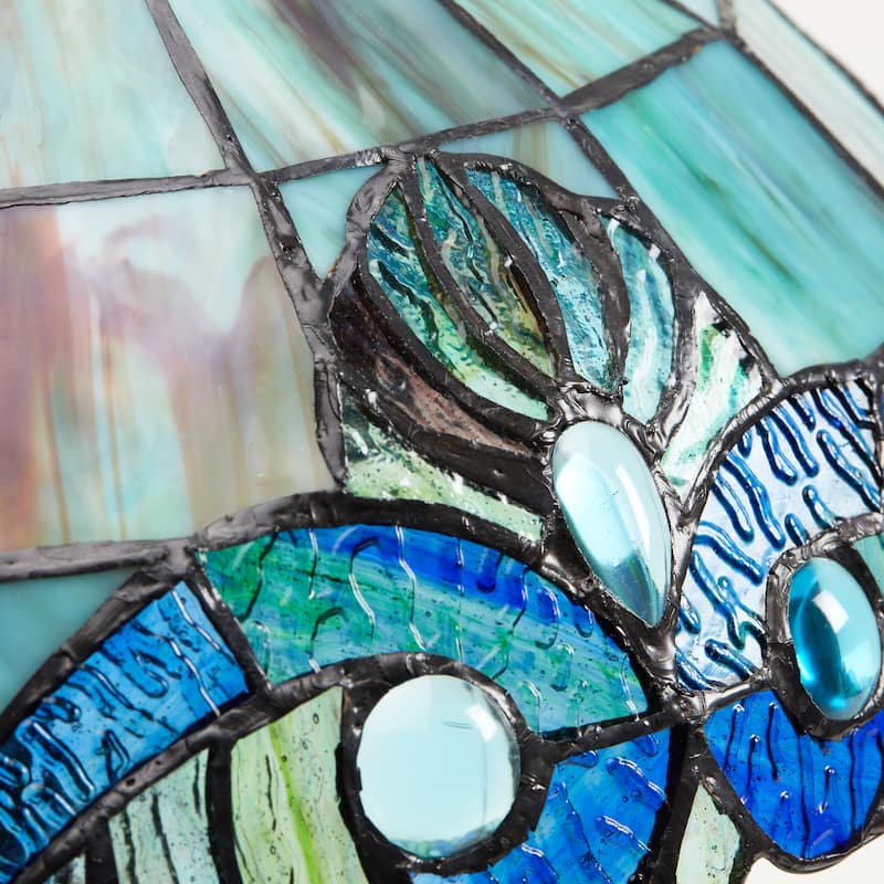 Gracewood Hollow Asdreni 20-inch Stained Glass Tiffany Lamp - 14"L x 14"W x 20.25"H