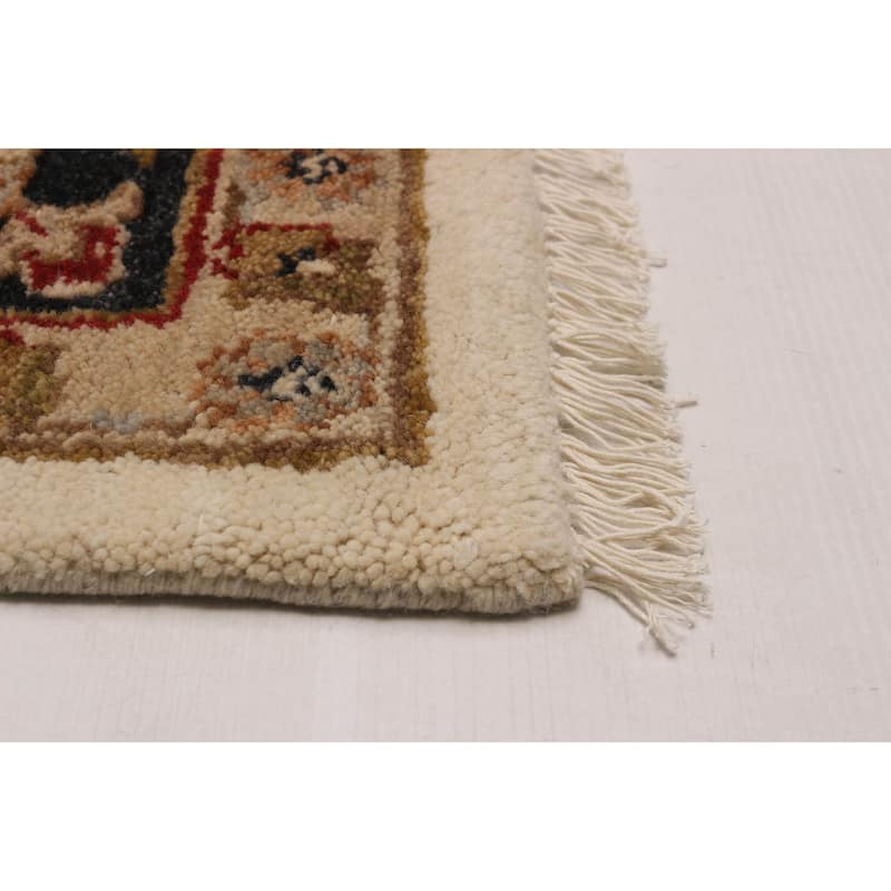 ECARPETGALLERY Hand-knotted Finest Agra Jaipur Cream Wool Rug - 8'0 x 9'9