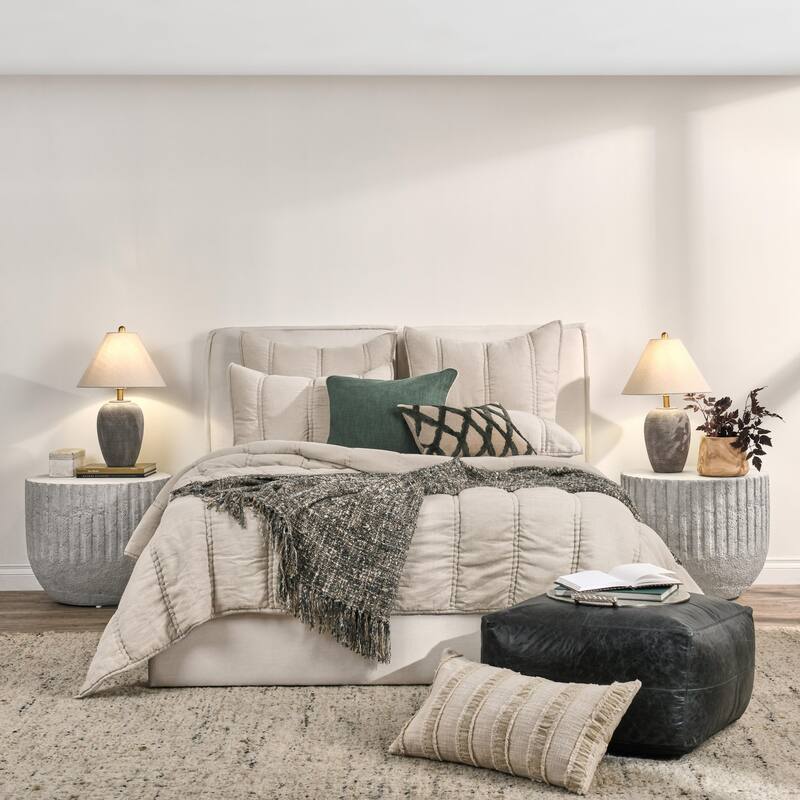 Villa by Classic Home Rowen 3-Piece Sustainable Fabric Quilt Set