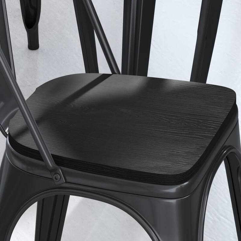 All-Weather Polyresin Seat for Colorful Metal Stools and Chairs-4 Pack