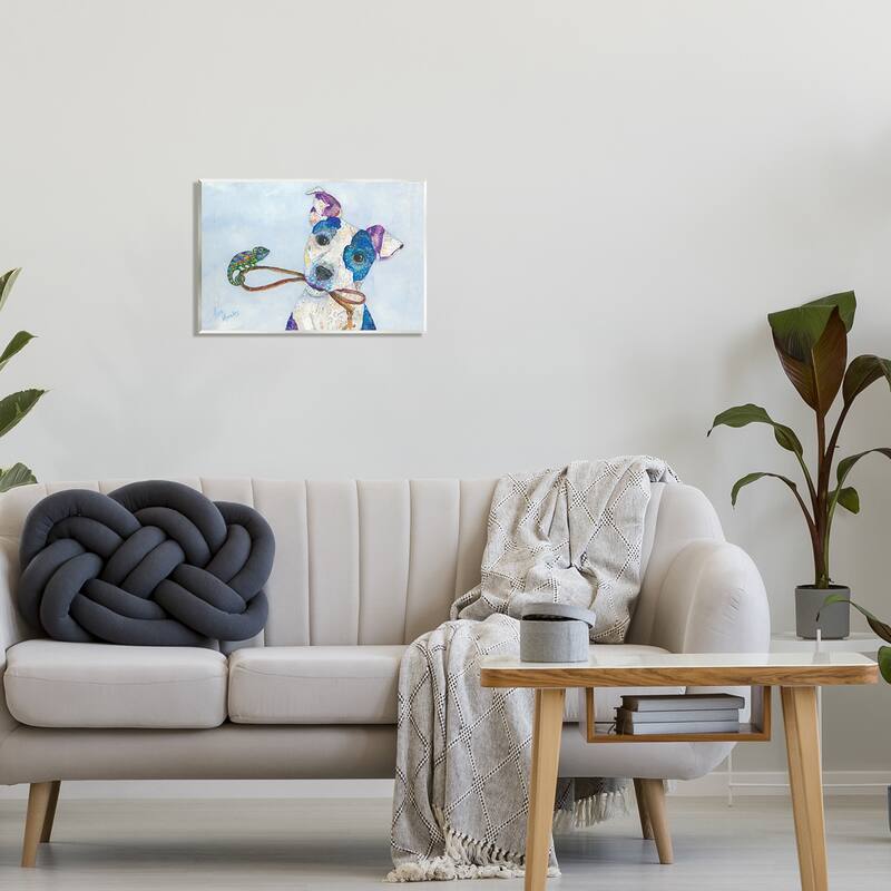 Stupell Jack & Chameleon Smiling Dog Portrait Collage Wood Wall Art, Design by Lisa Morales