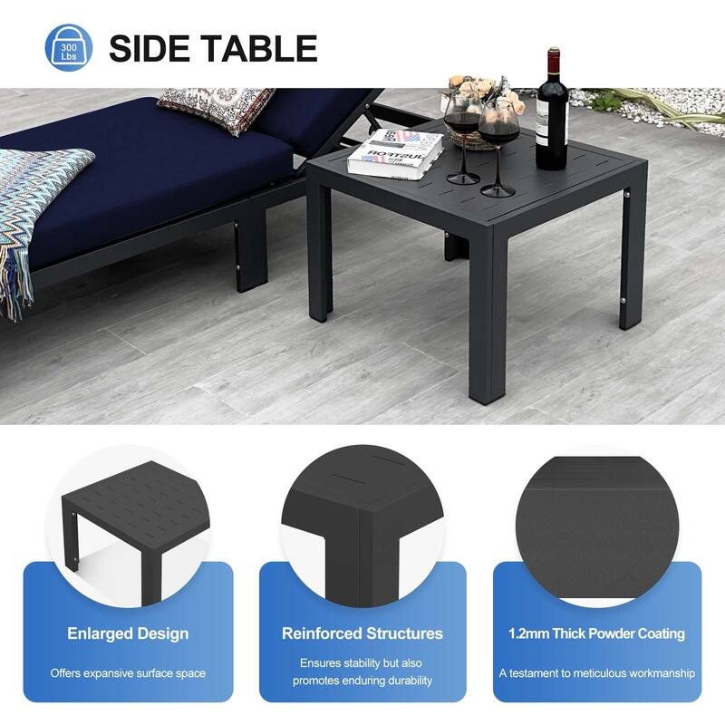 FINCATI Oversized Modular Aluminum Outdoor Furniture Set, 29" Deep Wide Sectional Seating Aluminum Patio Set with Coffee Tables