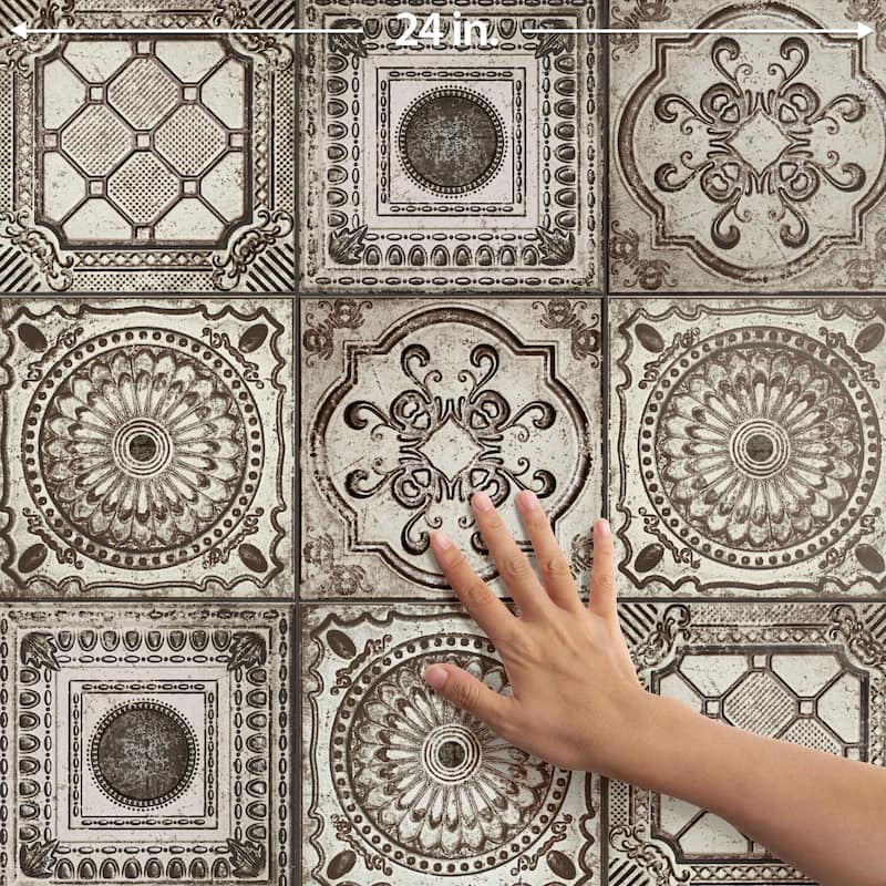 Merola Tile Ritz Anticatto White 7-7/8" x 7-7/8" Ceramic Wall Tile