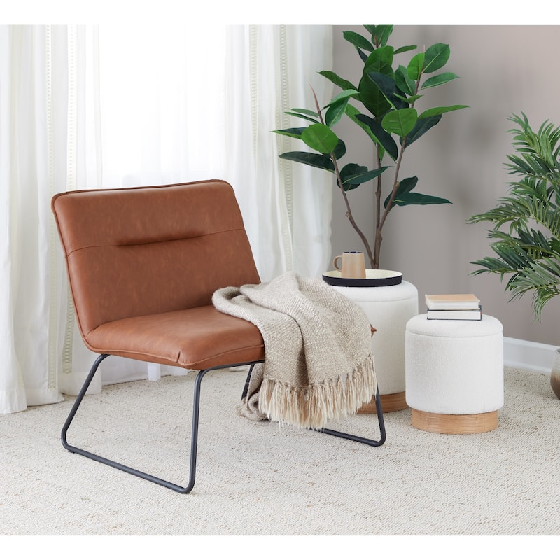 Carbon Loft Kerby Industrial Faux Leather Accent Chair
