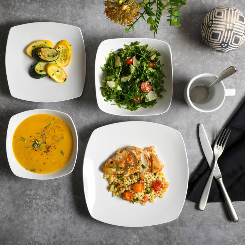 Gibson Home Everyday Square 40pc Expanded Dinnerware Set