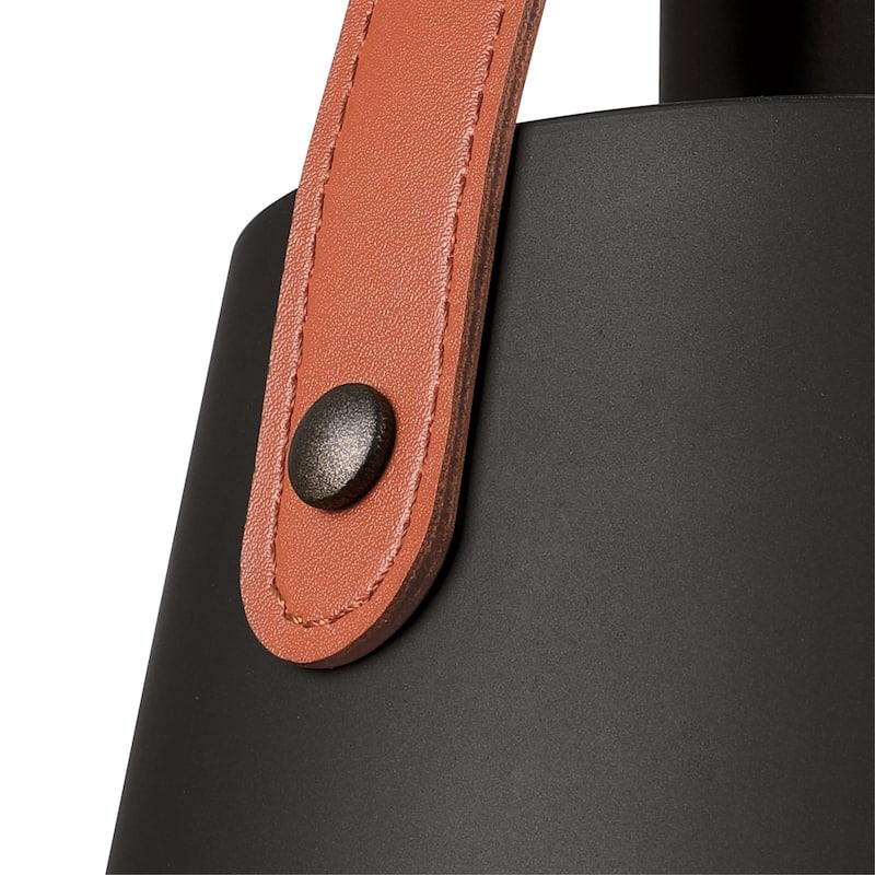 Westinghouse Lighting Pasco One Light Indoor Mini Pendant, Black-Bronze Finish with Leather Strap - 1-Light