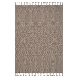 LOOM & LUXE Collection 6X9 Natural/Traditional Area Rug - 93" D x 79" W x 0.28" H