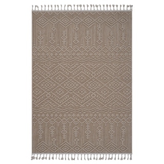 LOOM & LUXE Collection Natural/Traditional Indoor/Outdoor Area Rug