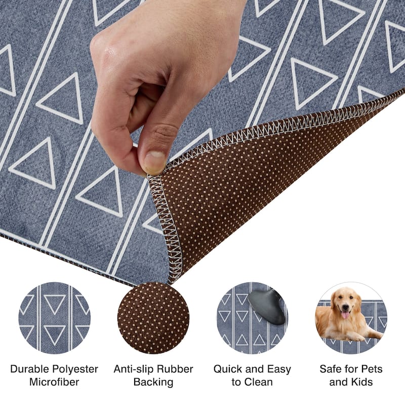 Indoor Door Mat, Front Back Outdoor Mat Rubber Backing, Low-Profile Entrance Rugs, Absorbent Resist Dirt Doormats Inside Doormat