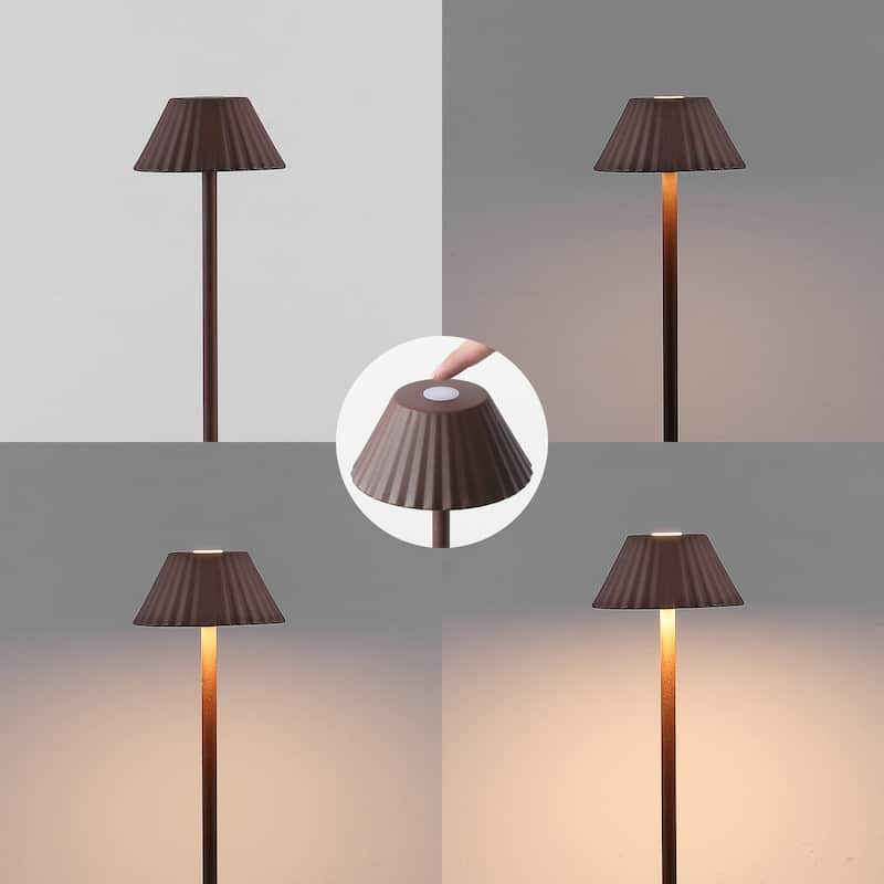 Mallory 44" Cordless LED Floor Lamp, Brown - Dimmable, Indoor/Outdoor