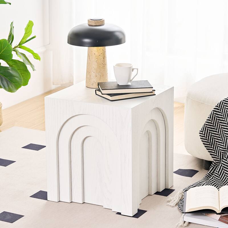 GDF Studio - Tilson Modern Faux Wood Side Table with Imitation Solid Wood Design - White