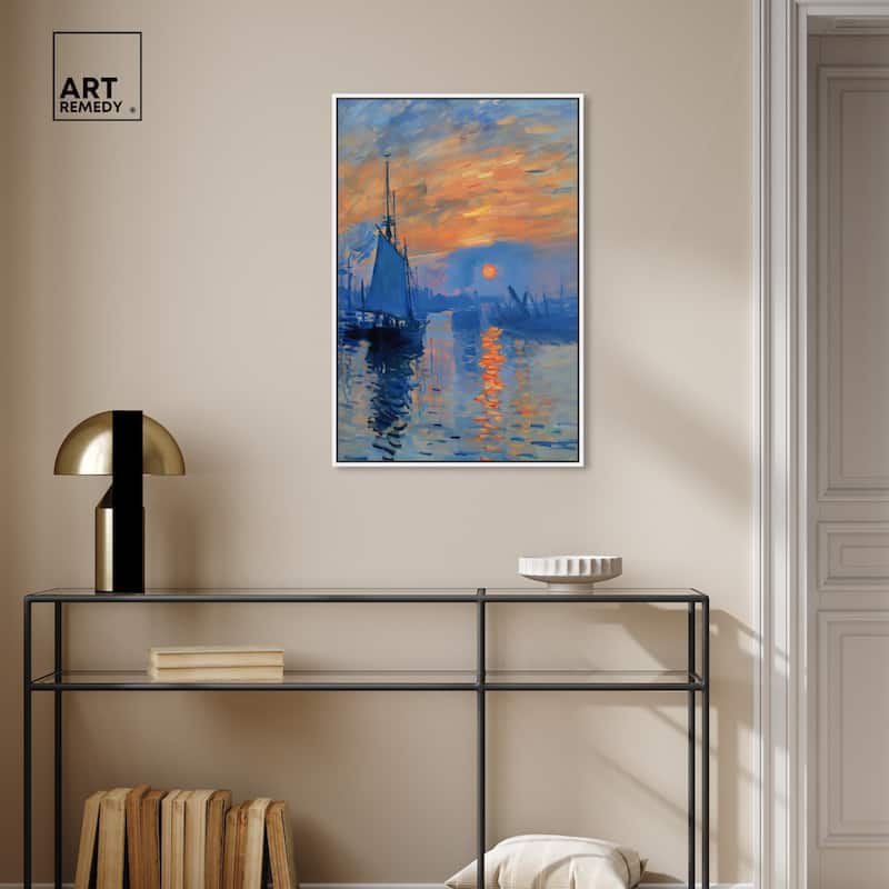 Art Remedy Till Dusk Framed Sailing 1 Piece Canvas Wall Art