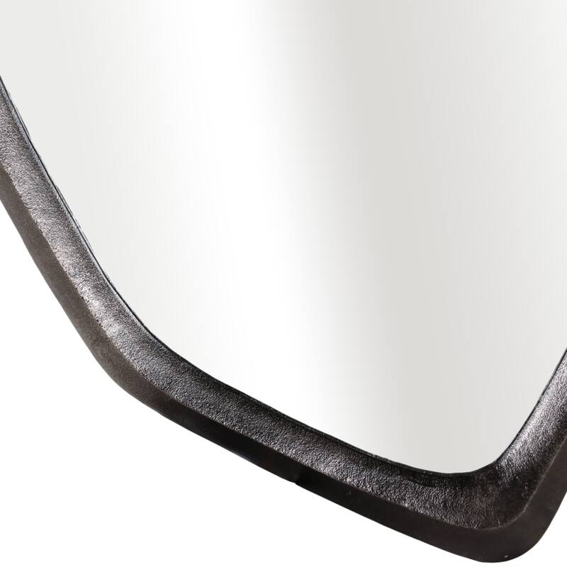 Metal Aluminum Wall Mirror Asymmetrical Shape Home Office - 32" Bronze - 19" x 1" x 32"