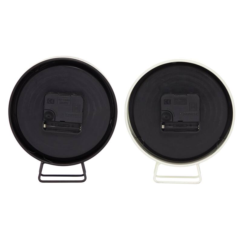 Black Metal Decorative Clock (Set of 2) - 6 x 2 x 7 Round