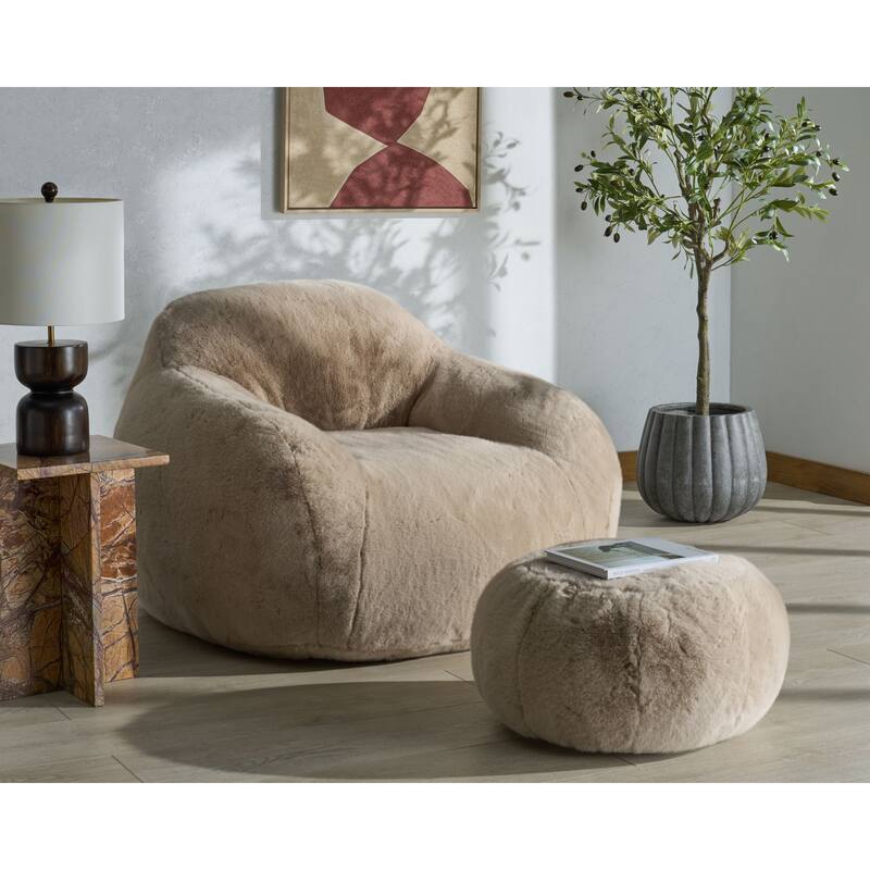 SAFAVIEH Couture Lorianna Bean Bag Chair - 39"W x 39"D x 30"H