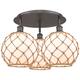 Option Oil Rubbed Bronze / White Glass with Brown Rope