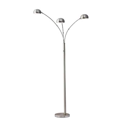 84” High Modern Tree Style Floor Lamp with 3 Light Arms and Bell Shades for Living Room Decor - 84”H x 45”W x 33”D