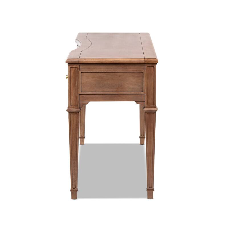 Jennifer Taylor Home Dauphin 55" Solid Wood 3-Drawer Gold Accent Executive Desk