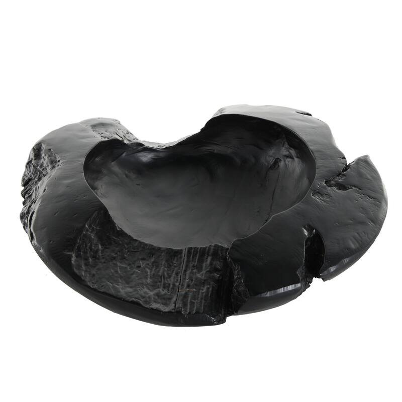 Teak Wood Handmade Live Edge Decorative Bowl - Black - Roche River Decor