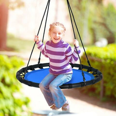 40" Flying Saucer Round Swing Kids Play Set-Blue - 63"