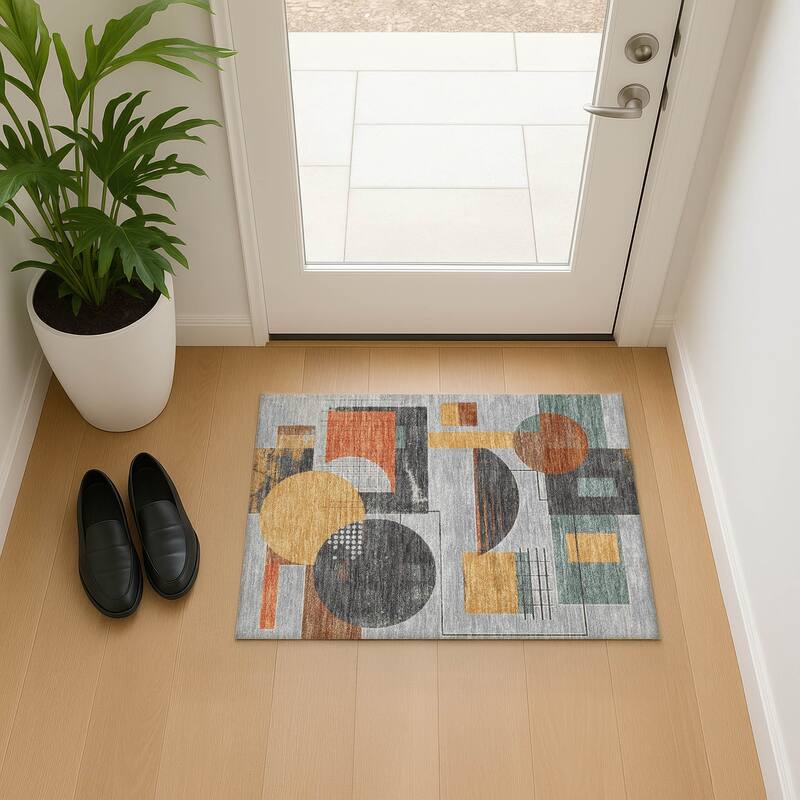Premium Washable Super Soft Contemporary Mayfield Rug - Gray - 1'8" x 2'6"