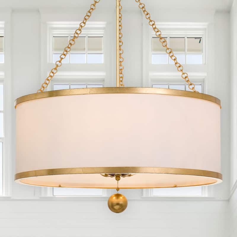 Crystorama Lighting Group Broche 6 Light 24" Wide Wrought Iron Drum