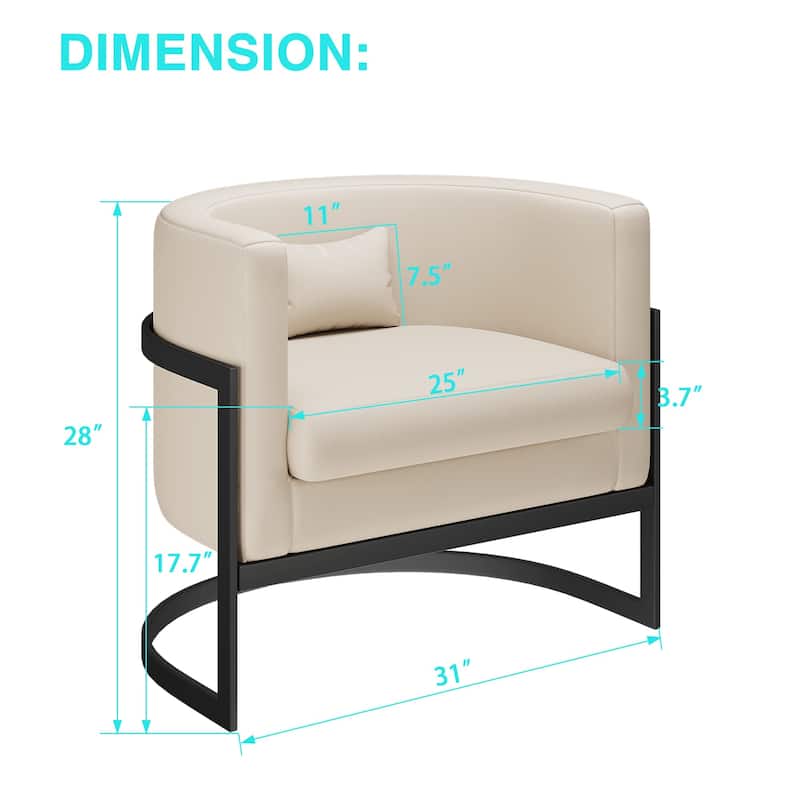 Accent Chair, Velvet Barrel Chair Modern Arm Chair for Living Room