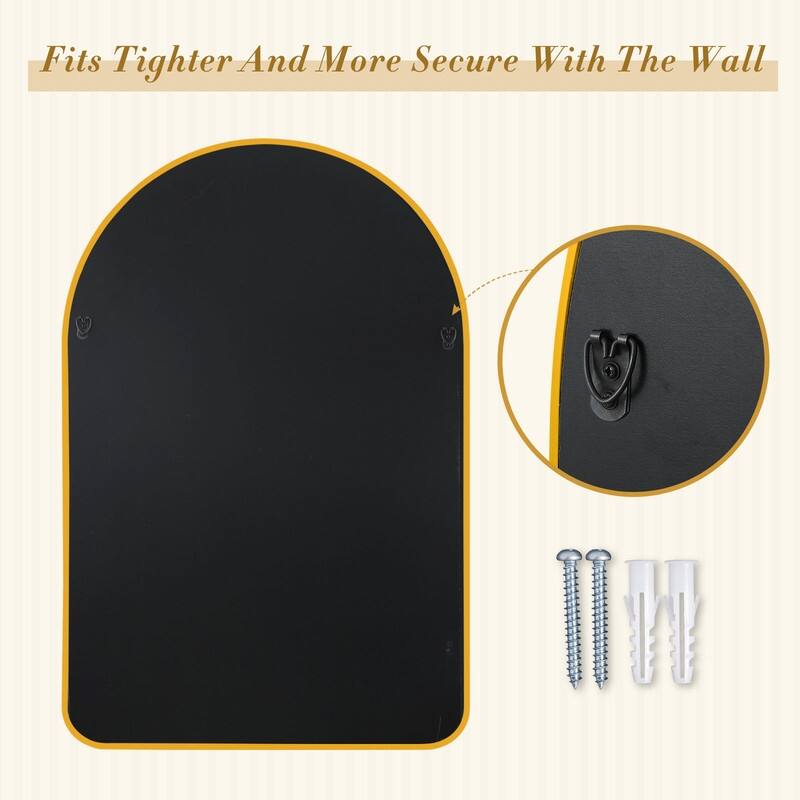 Arch Bathroom Wall Mirror Large Metal Frame Wall Mounted Mirror for Bedroom Living Room Dresser Entryway Decor