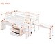 preview thumbnail 6 of 12, White Twin Wooden Loft Bed with Movable Desk, Drawers, and Guardrail